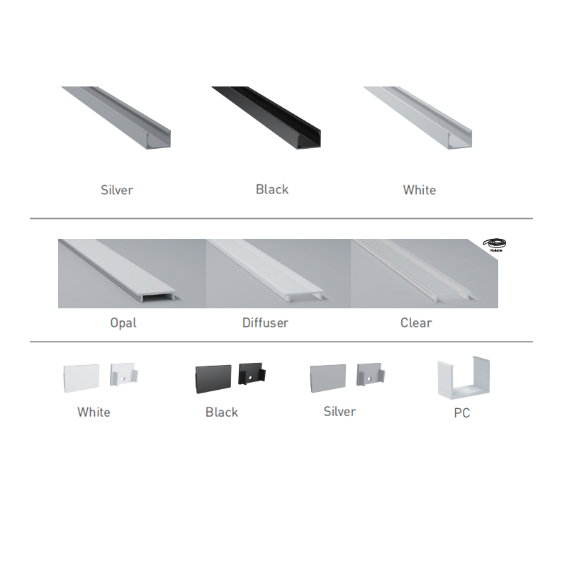 LED Profile Aluminum Channel For 20mm 2835 Double Row LED Strip Lights LED Profile Aluminum Channel For 20mm 2835 Double Row LED Strip Lights